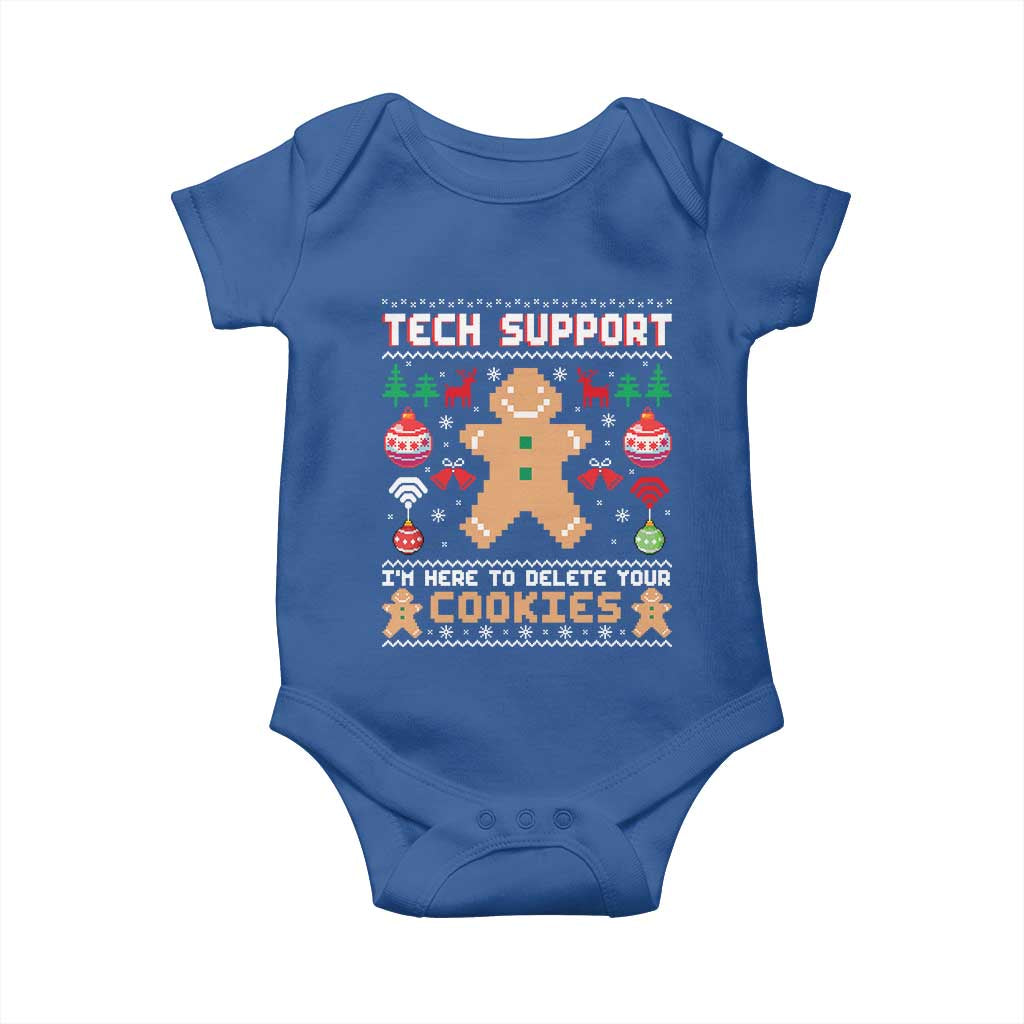 Tech Support Christmas Baby Onesie I Am Here To Delete Your Cookies - Wonder Print Shop
