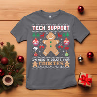 Tech Support Christmas T Shirt I Am Here To Delete Your Cookies - Wonder Print Shop