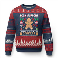 Tech Support Xmas Ugly Christmas Sweater I Am Here To Delete Your Cookies - Wonder Print Shop