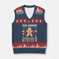 Tech Support Xmas V-Neck Knit Sweater Vest I Am Here To Delete Your Cookies - Wonder Print Shop