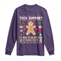 Tech Support Christmas Long Sleeve Shirt I Am Here To Delete Your Cookies - Wonder Print Shop