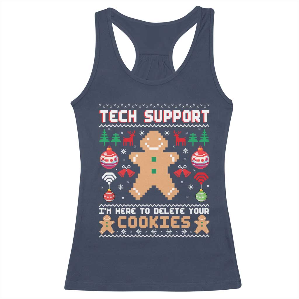 Tech Support Christmas Racerback Tank Top I Am Here To Delete Your Cookies - Wonder Print Shop