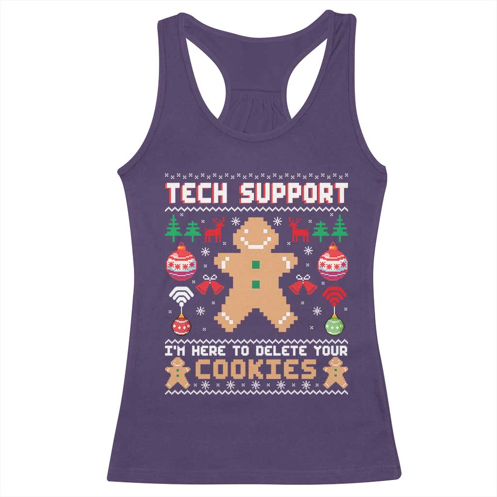 Tech Support Christmas Racerback Tank Top I Am Here To Delete Your Cookies - Wonder Print Shop