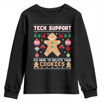 Tech Support Christmas Youth Sweatshirt I Am Here To Delete Your Cookies - Wonder Print Shop