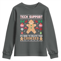 Tech Support Christmas Youth Sweatshirt I Am Here To Delete Your Cookies - Wonder Print Shop