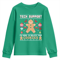 Tech Support Christmas Youth Sweatshirt I Am Here To Delete Your Cookies - Wonder Print Shop