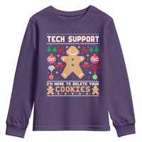 Tech Support Christmas Youth Sweatshirt I Am Here To Delete Your Cookies - Wonder Print Shop