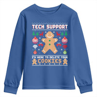 Tech Support Christmas Youth Sweatshirt I Am Here To Delete Your Cookies - Wonder Print Shop