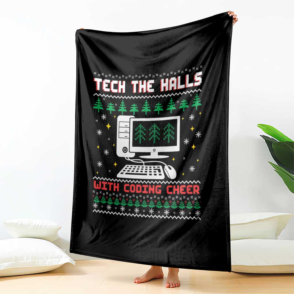 Tech Support Christmas Throw Blanket Tech The Halls With Cooking Cheer - Wonder Print Shop