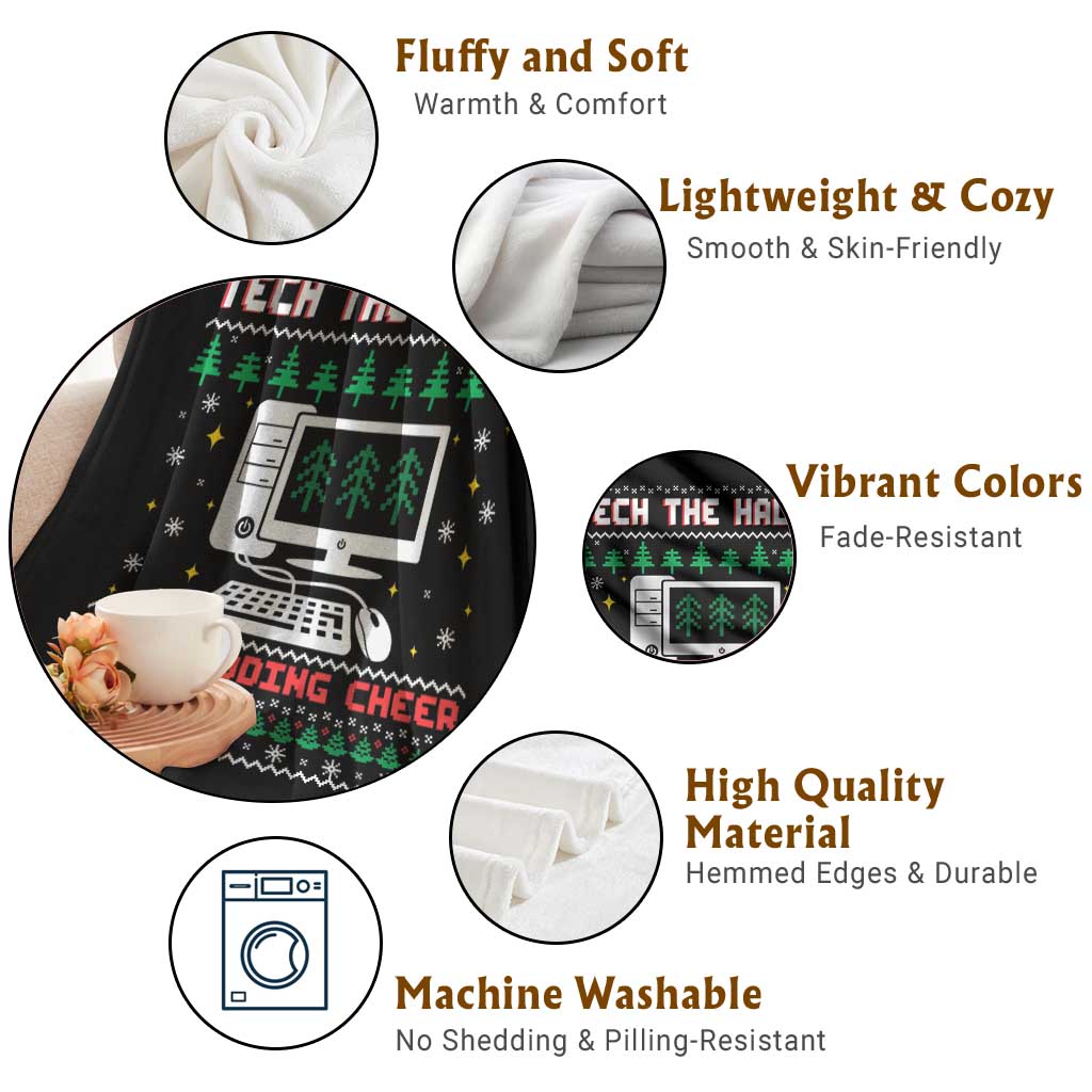 Tech Support Christmas Throw Blanket Tech The Halls With Cooking Cheer - Wonder Print Shop