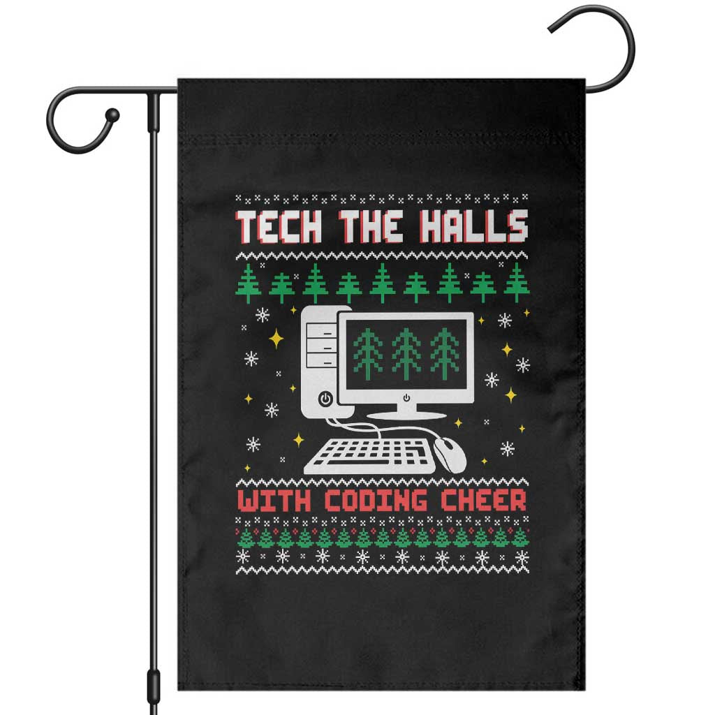 Tech Support Christmas Garden Flag Tech The Halls With Cooking Cheer - Wonder Print Shop