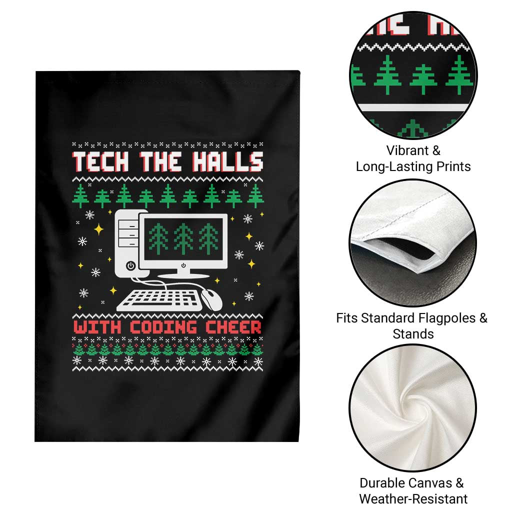 Tech Support Christmas Garden Flag Tech The Halls With Cooking Cheer - Wonder Print Shop