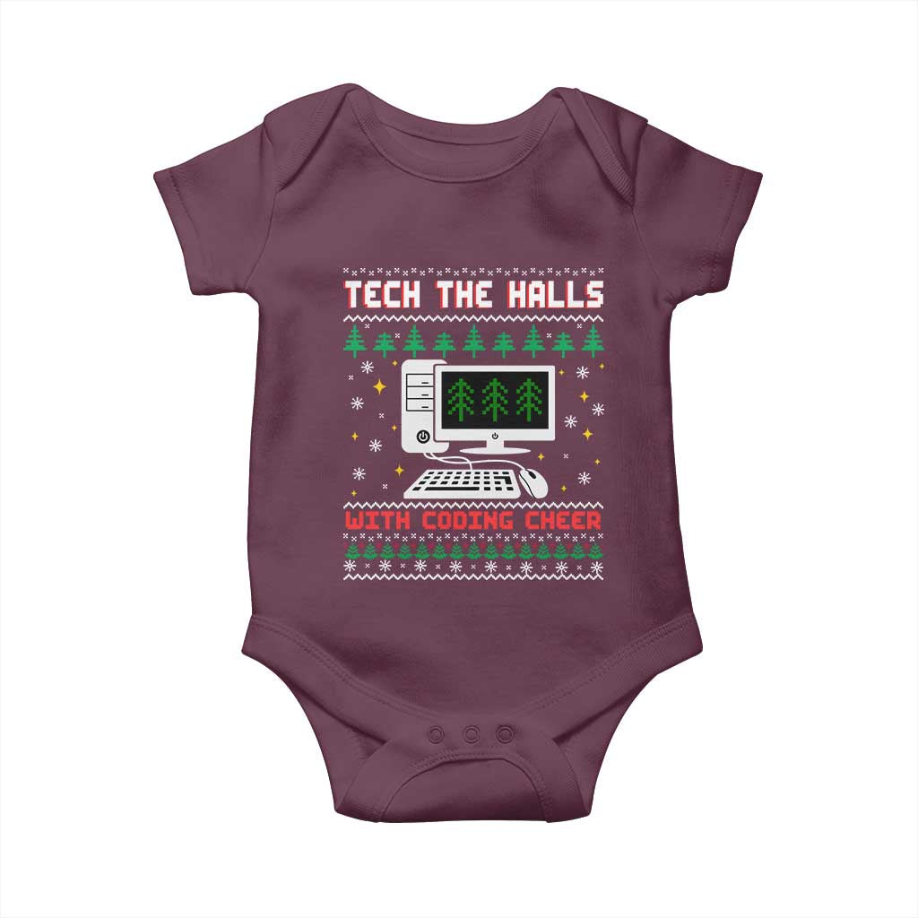 Tech Support Christmas Baby Onesie Tech The Halls With Cooking Cheer - Wonder Print Shop