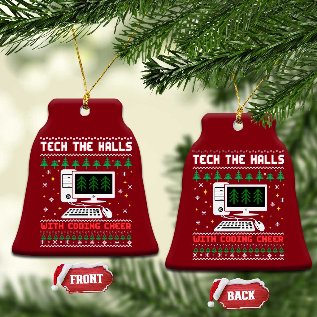 Tech Support Christmas Ceramic Ornament Tech The Halls With Cooking Cheer - Wonder Print Shop