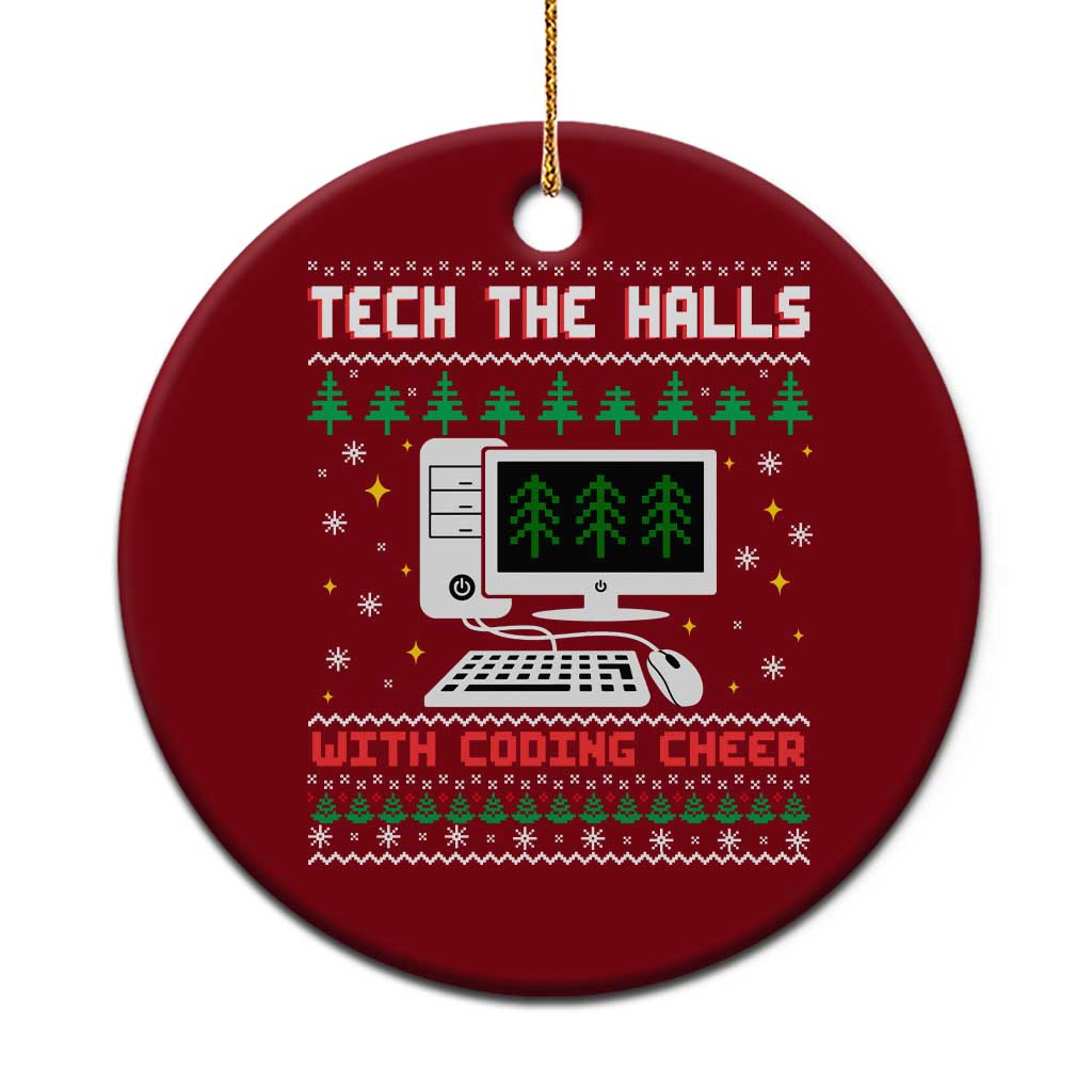 Tech Support Christmas Ceramic Ornament Tech The Halls With Cooking Cheer - Wonder Print Shop