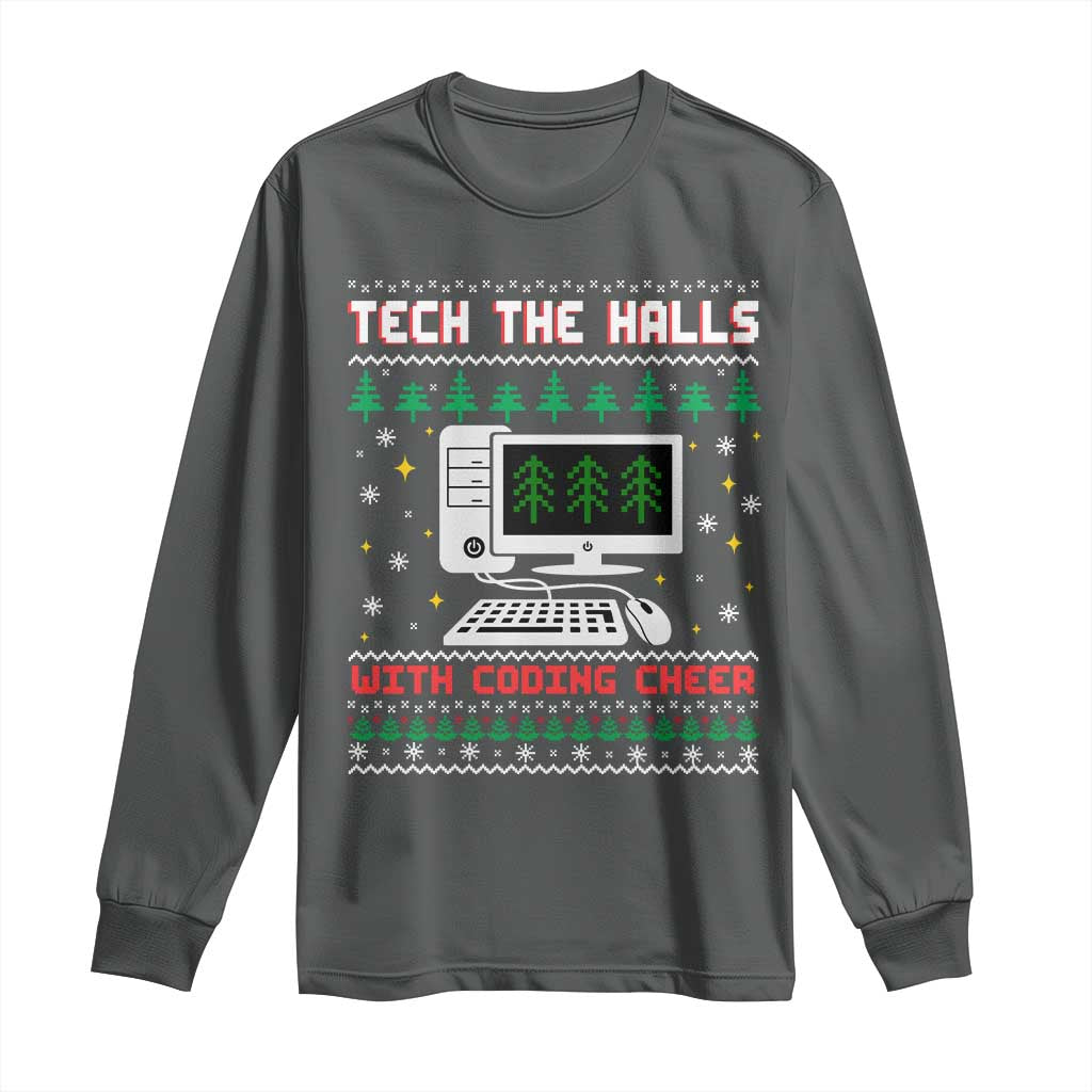 Tech Support Christmas Long Sleeve Shirt Tech The Halls With Cooking Cheer - Wonder Print Shop