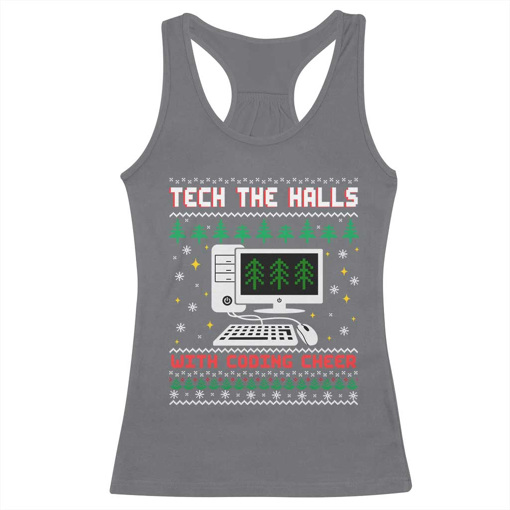 Tech Support Christmas Racerback Tank Top Tech The Halls With Cooking Cheer - Wonder Print Shop