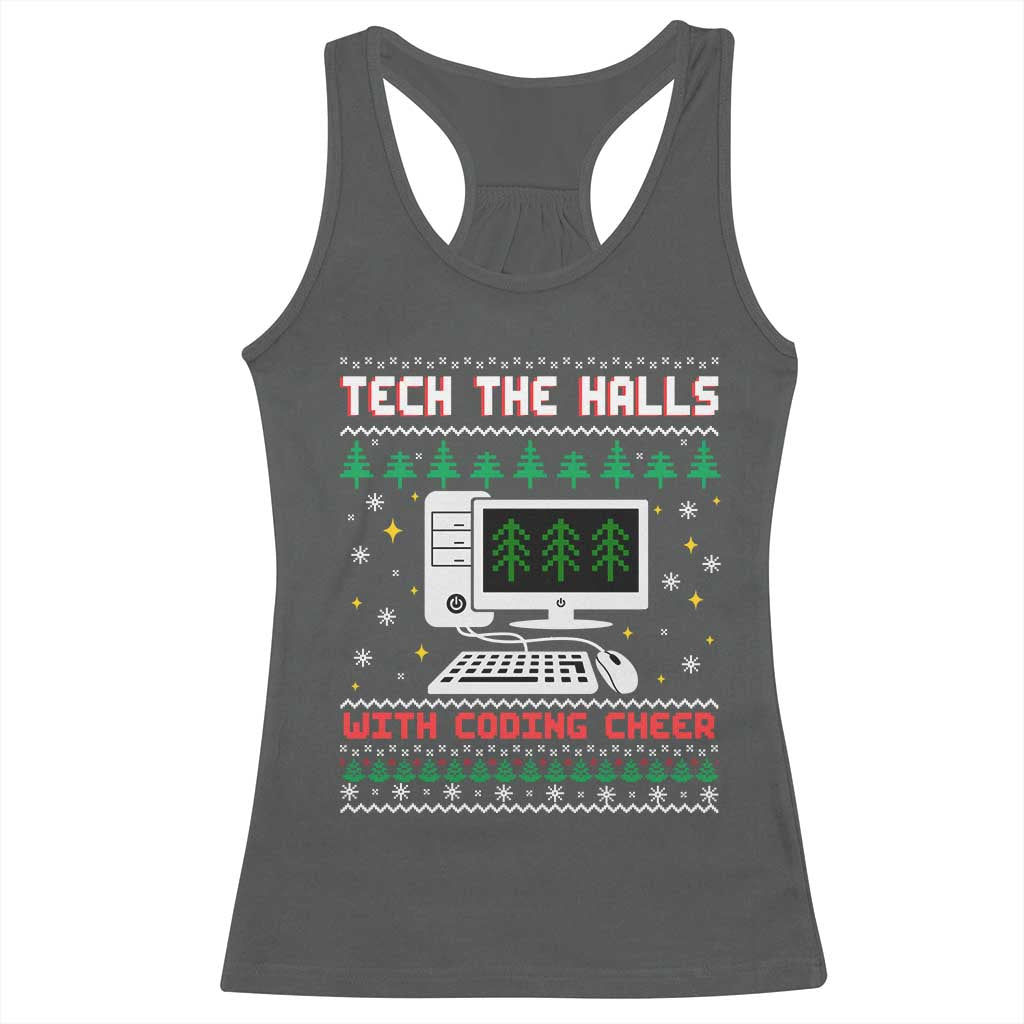 Tech Support Christmas Racerback Tank Top Tech The Halls With Cooking Cheer - Wonder Print Shop