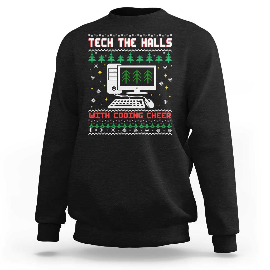 Tech Support Christmas Sweatshirt Tech The Halls With Cooking Cheer - Wonder Print Shop