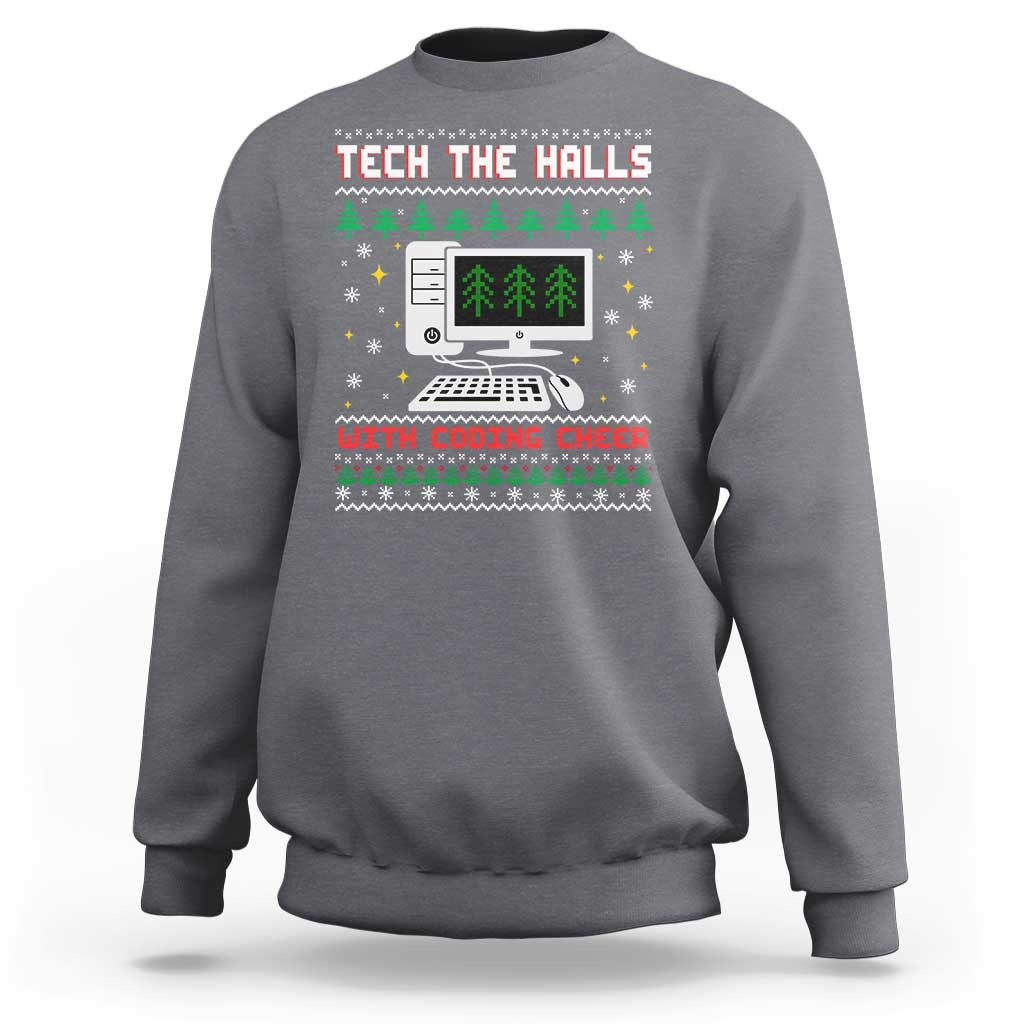 Tech Support Christmas Sweatshirt Tech The Halls With Cooking Cheer - Wonder Print Shop