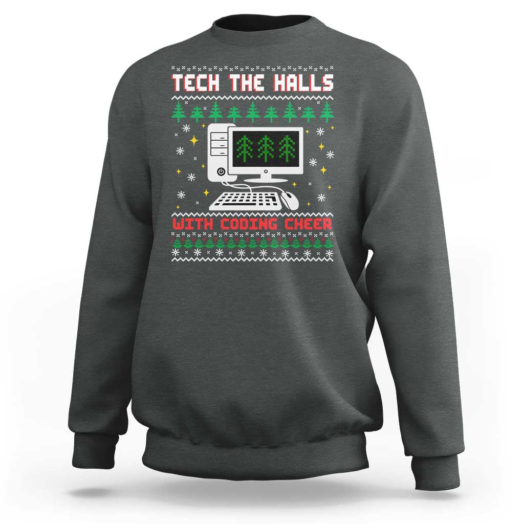 Tech Support Christmas Sweatshirt Tech The Halls With Cooking Cheer - Wonder Print Shop