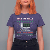 Tech Support Christmas T Shirt For Women Tech The Halls With Cooking Cheer - Wonder Print Shop