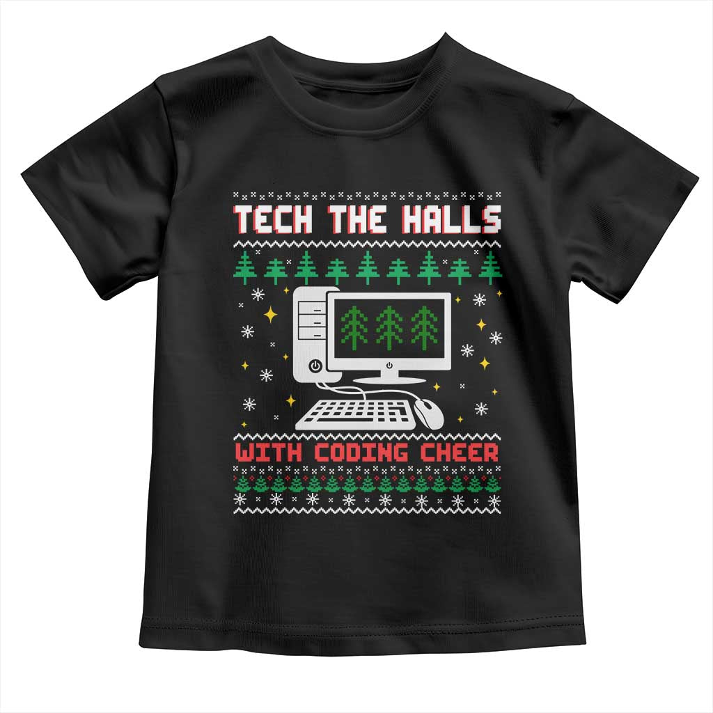 Tech Support Christmas Toddler T Shirt Tech The Halls With Cooking Cheer - Wonder Print Shop