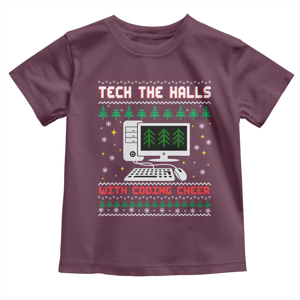 Tech Support Christmas Toddler T Shirt Tech The Halls With Cooking Cheer - Wonder Print Shop
