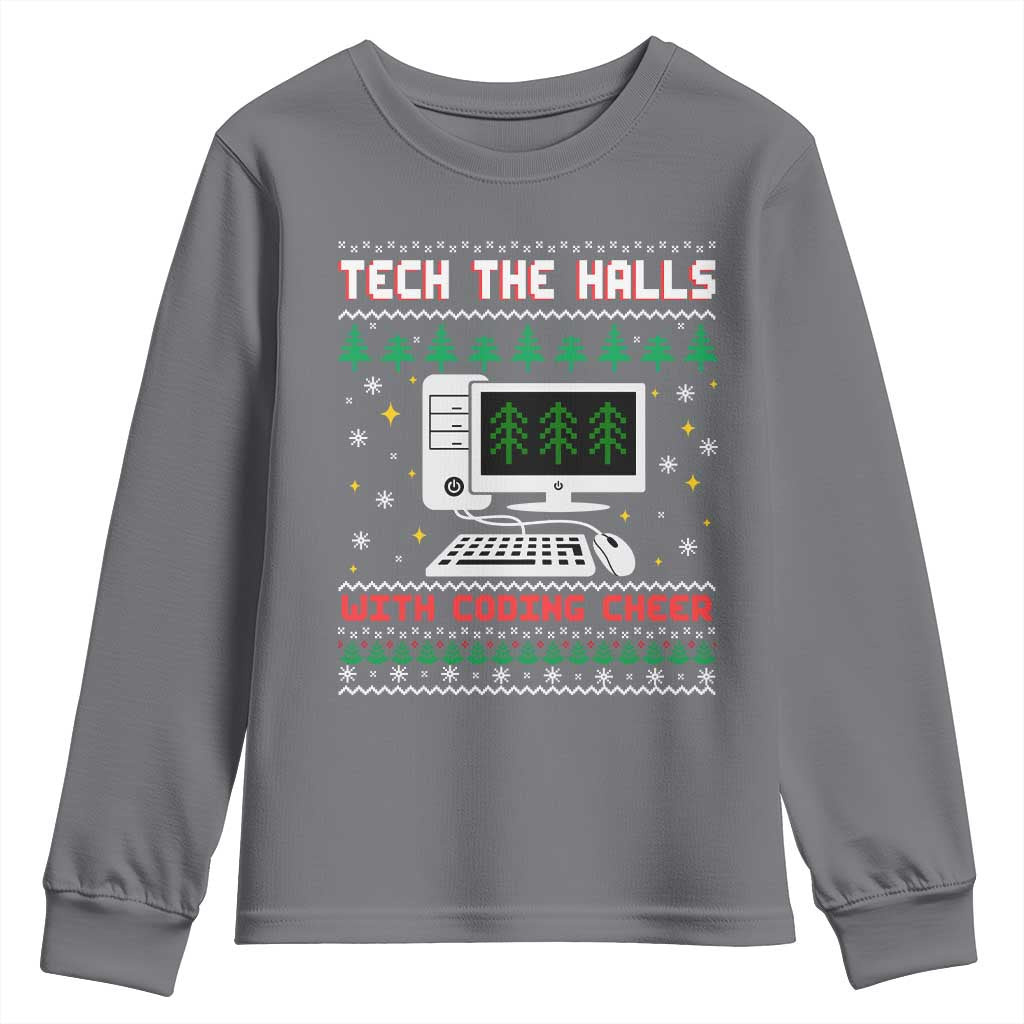 Tech Support Christmas Youth Sweatshirt Tech The Halls With Cooking Cheer - undefined