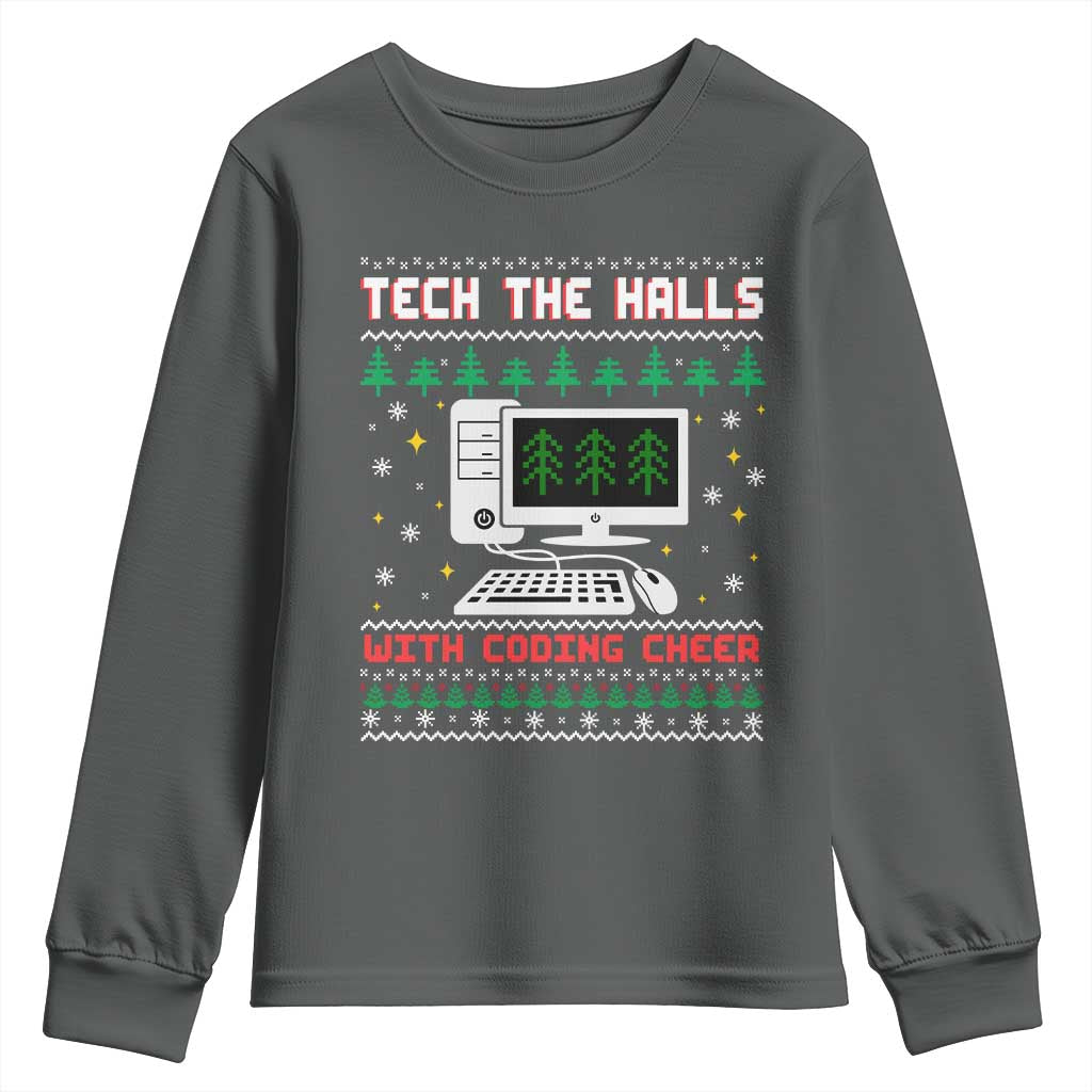 Tech Support Christmas Youth Sweatshirt Tech The Halls With Cooking Cheer - undefined