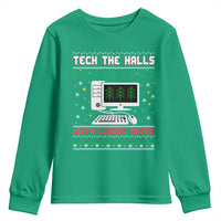 Tech Support Christmas Youth Sweatshirt Tech The Halls With Cooking Cheer - undefined