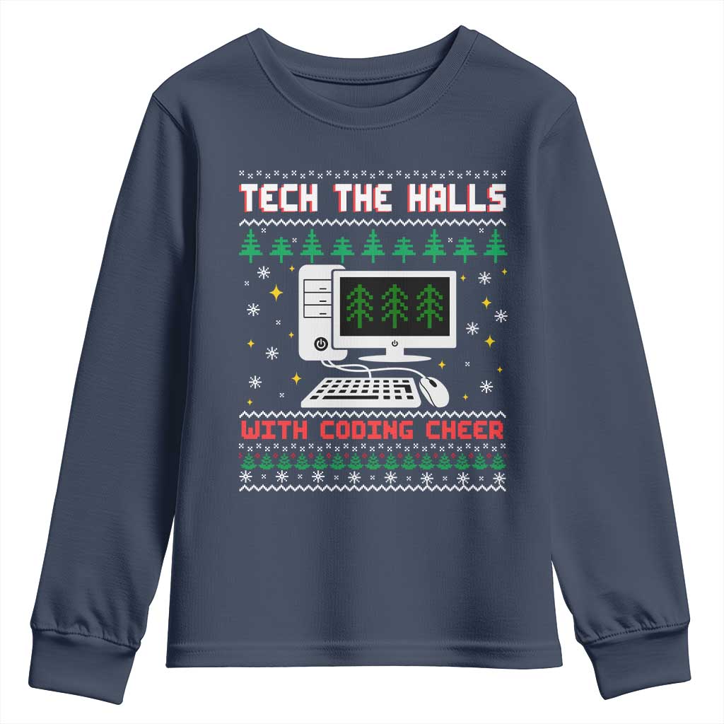 Tech Support Christmas Youth Sweatshirt Tech The Halls With Cooking Cheer - undefined