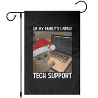 Funny Tech Support Cat Christmas Garden Flag - Wonder Print Shop