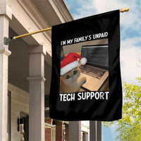 Funny Tech Support Cat Christmas Garden Flag - Wonder Print Shop