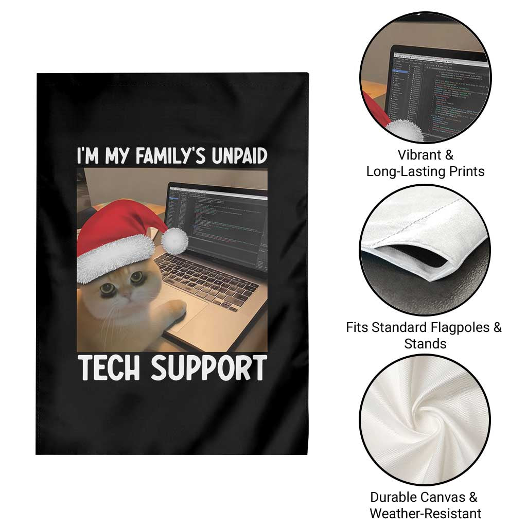 Funny Tech Support Cat Christmas Garden Flag - Wonder Print Shop
