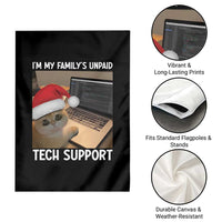 Funny Tech Support Cat Christmas Garden Flag - Wonder Print Shop