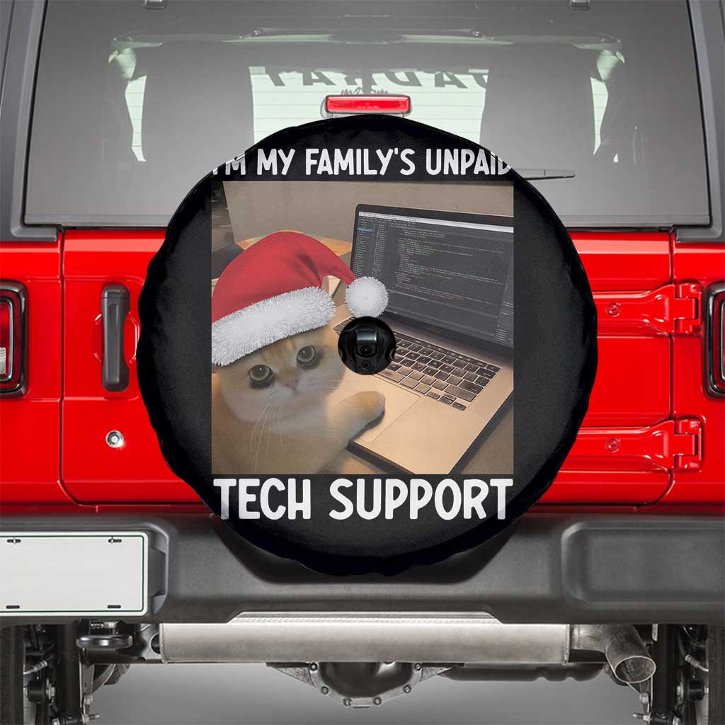 Funny Tech Support Cat Christmas Spare Tire Cover - Wonder Print Shop