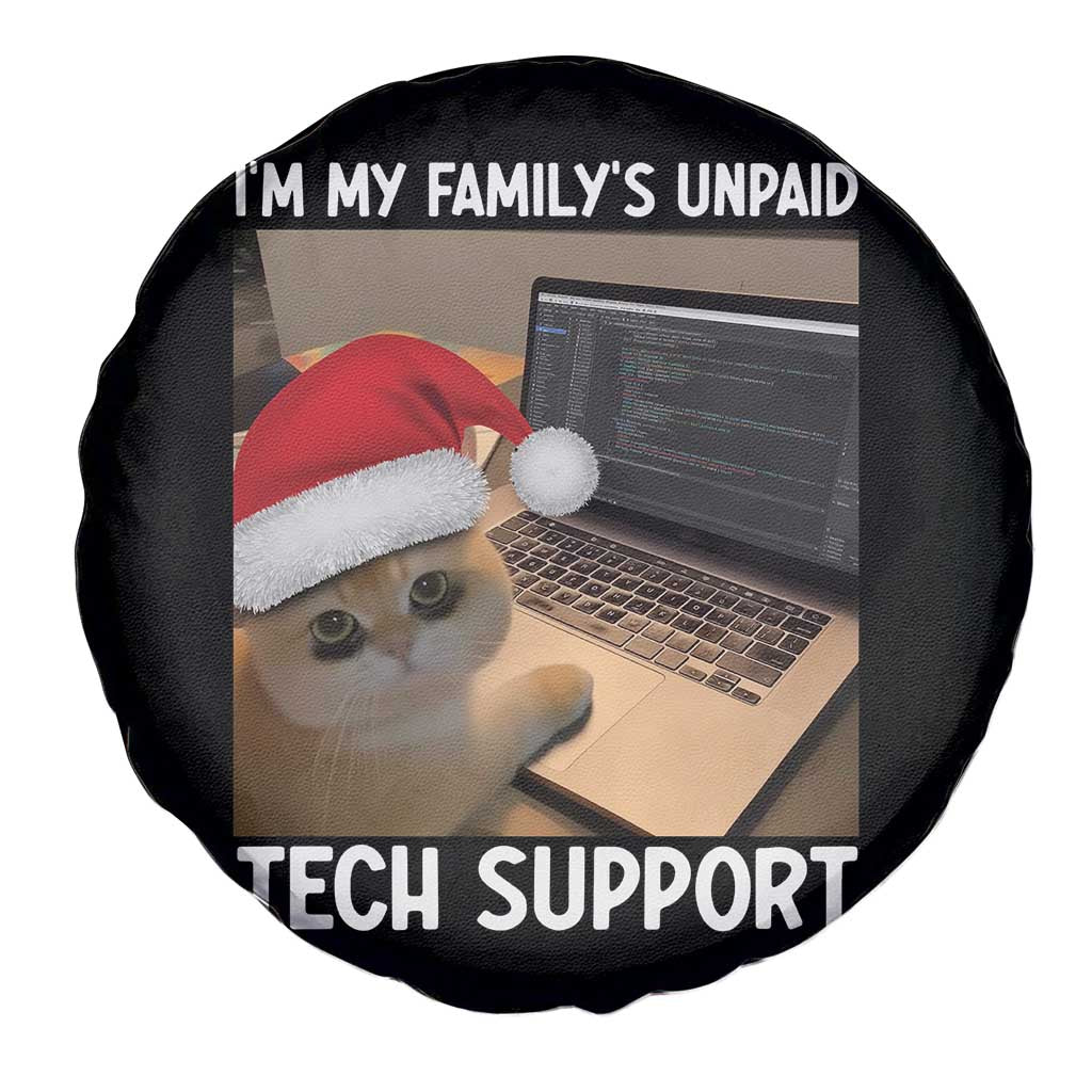 Funny Tech Support Cat Christmas Spare Tire Cover - Wonder Print Shop