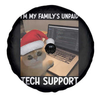 Funny Tech Support Cat Christmas Spare Tire Cover - Wonder Print Shop
