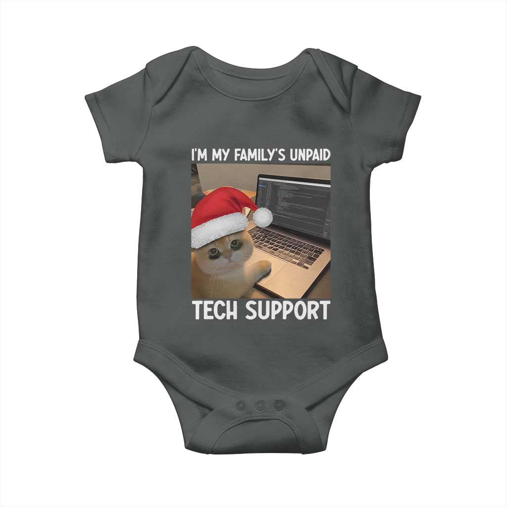 Funny Tech Support Cat Christmas Baby Onesie - Wonder Print Shop