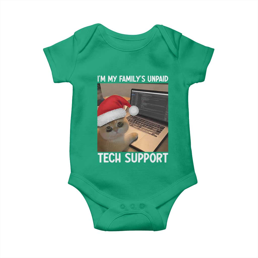 Funny Tech Support Cat Christmas Baby Onesie - Wonder Print Shop
