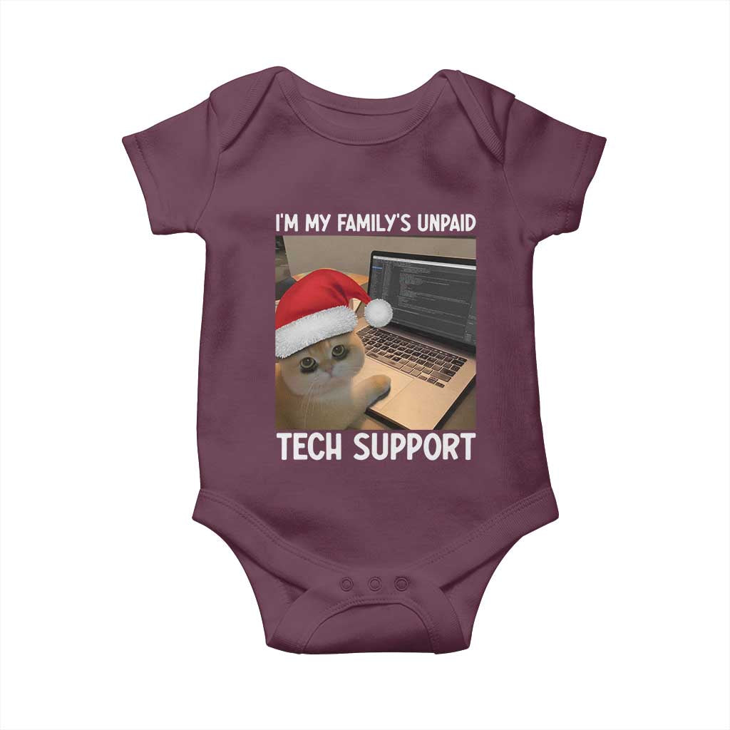 Funny Tech Support Cat Christmas Baby Onesie - Wonder Print Shop