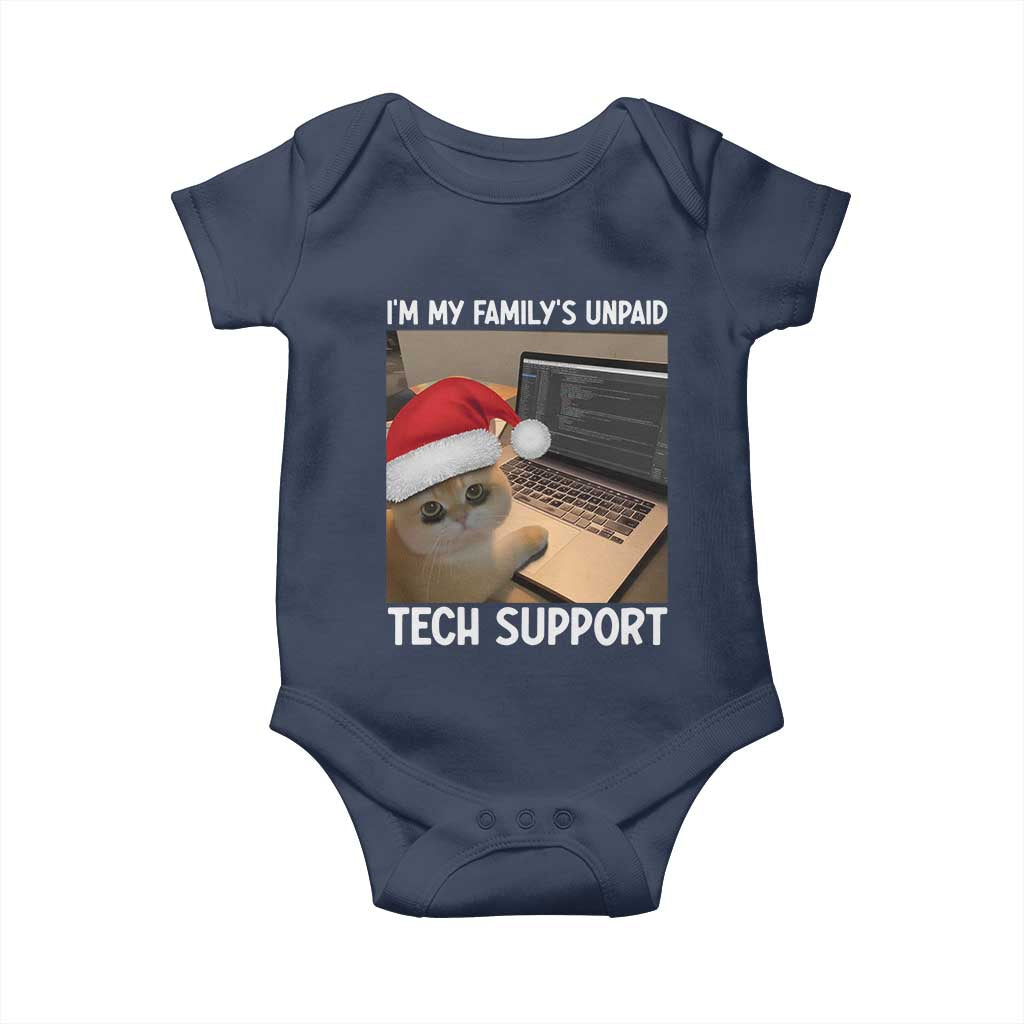 Funny Tech Support Cat Christmas Baby Onesie - Wonder Print Shop