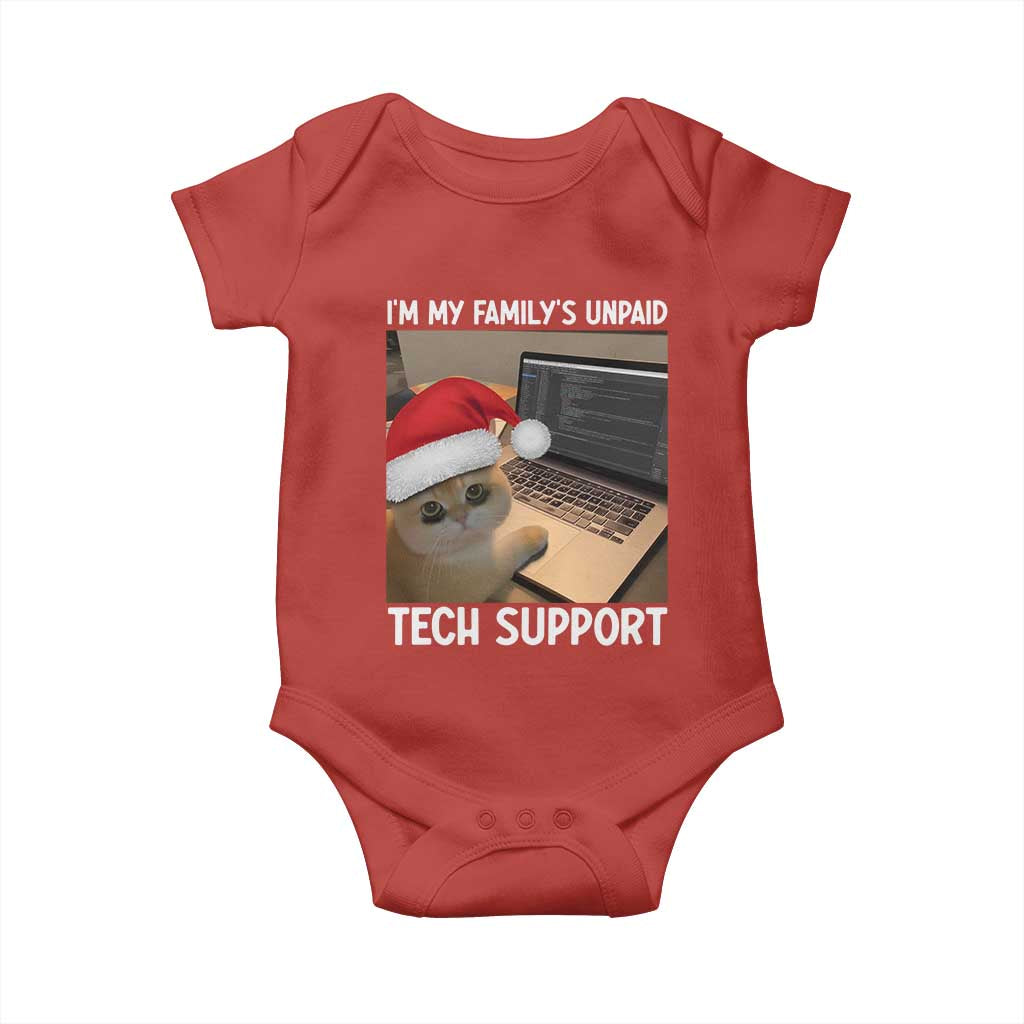 Funny Tech Support Cat Christmas Baby Onesie - Wonder Print Shop