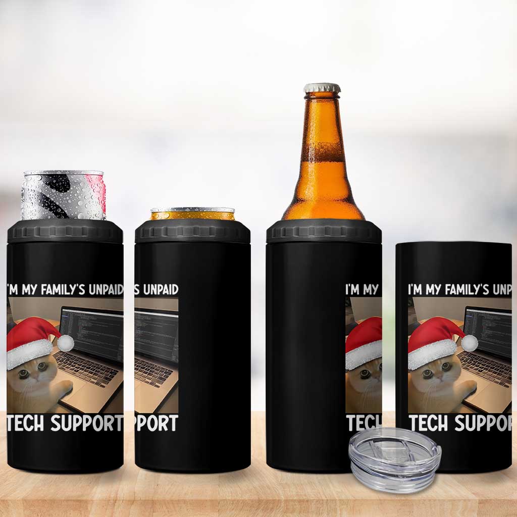 Funny Tech Support Cat Christmas 4 in 1 Can Cooler Tumbler - Wonder Print Shop