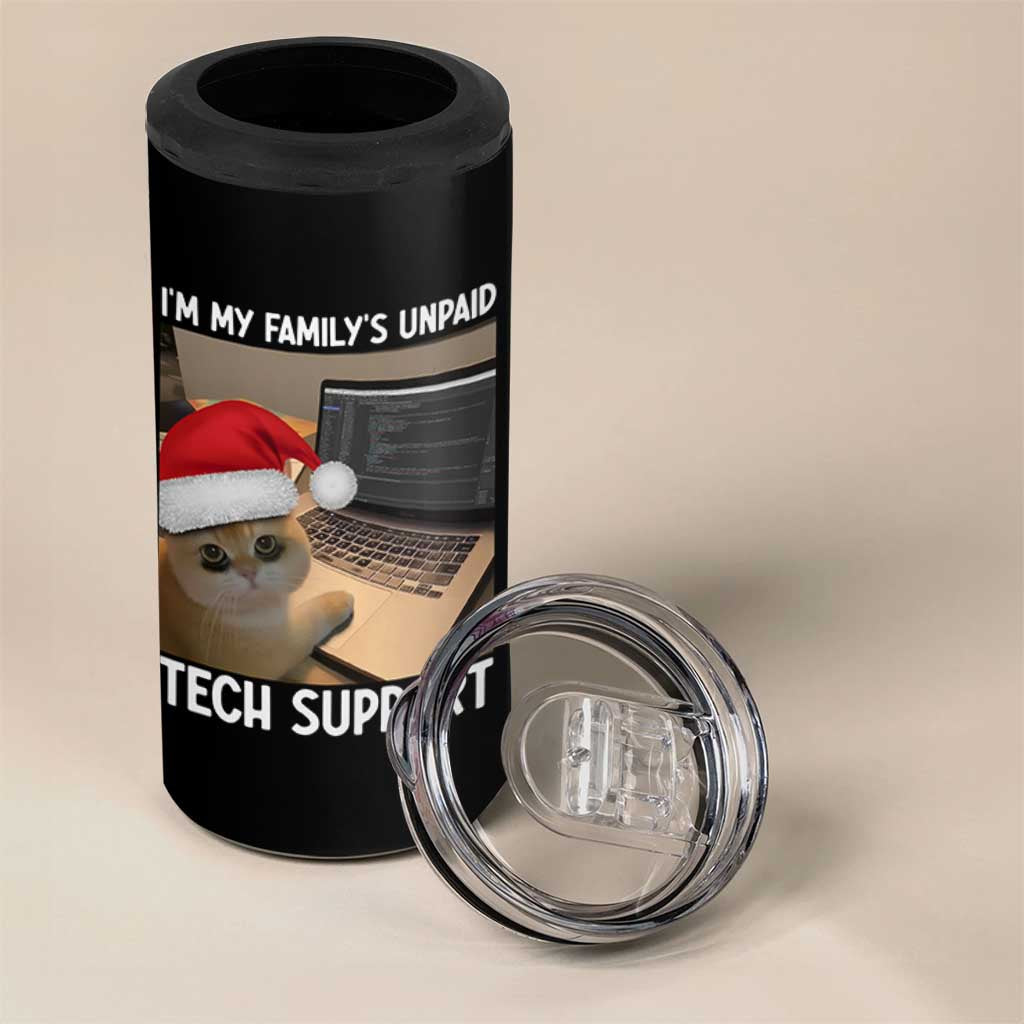 Funny Tech Support Cat Christmas 4 in 1 Can Cooler Tumbler - Wonder Print Shop