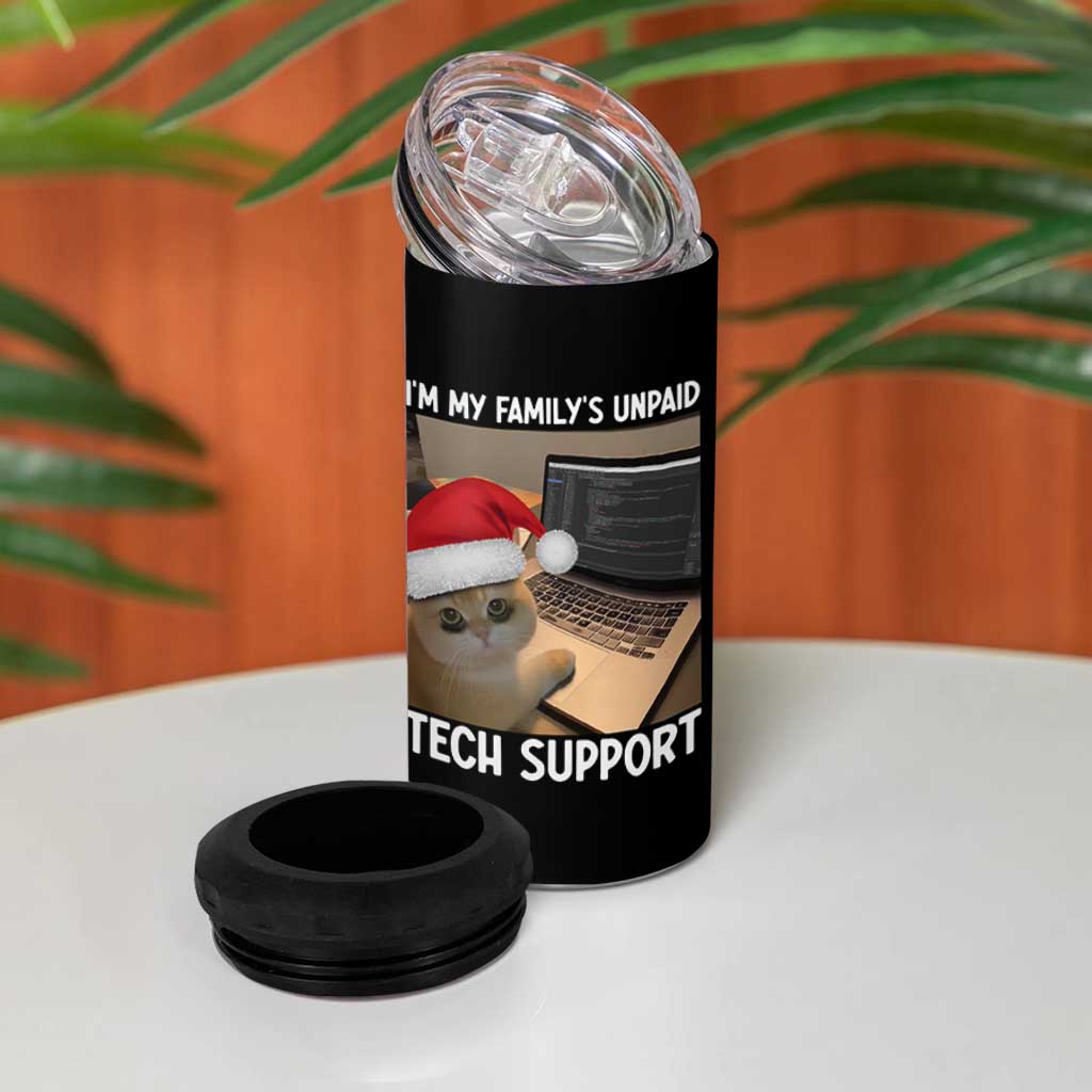 Funny Tech Support Cat Christmas 4 in 1 Can Cooler Tumbler - Wonder Print Shop