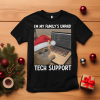 Funny Tech Support Cat Christmas T Shirt - Wonder Print Shop