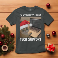 Funny Tech Support Cat Christmas T Shirt - Wonder Print Shop
