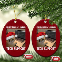 Funny Tech Support Cat Christmas Ceramic Ornament - Wonder Print Shop